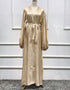 Women's Solid Color Puff Sleeve Maxi Abaya